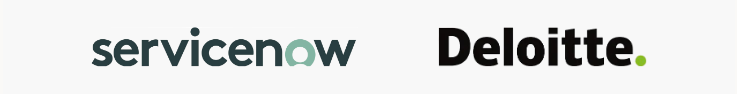 ServiceNow and Deloitte partner logos