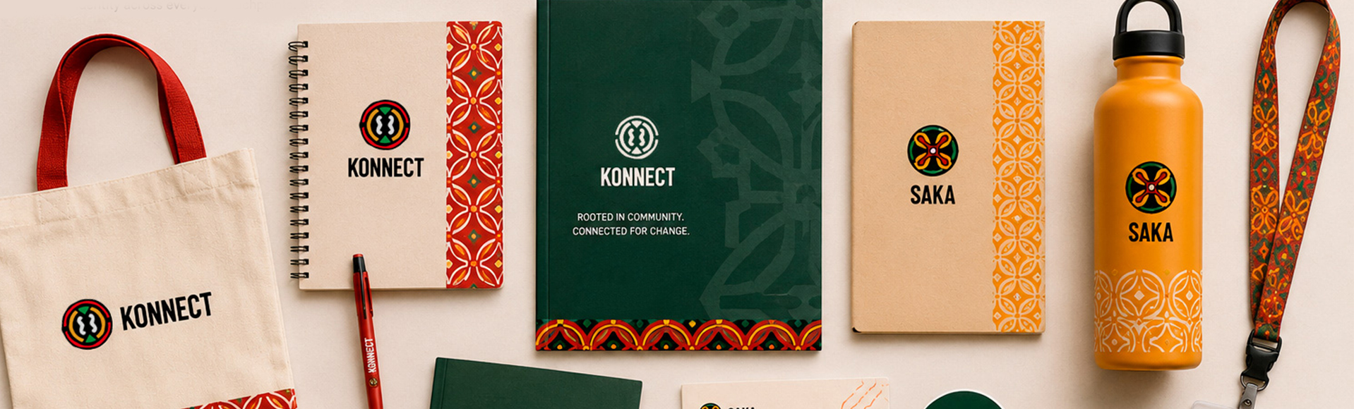 Konnect and Saka brand identity system cover