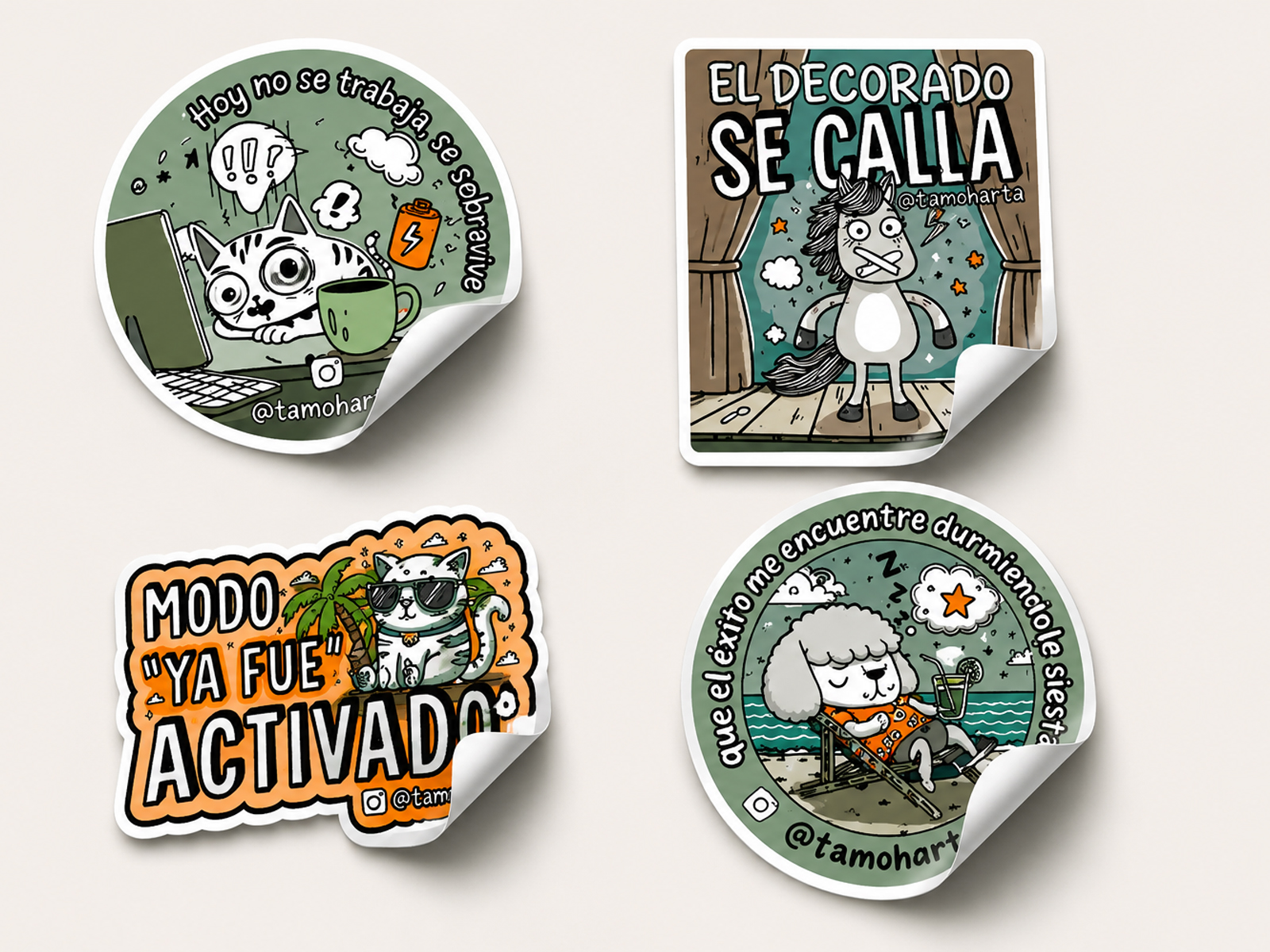 Tamo Harta sticker collection laid flat