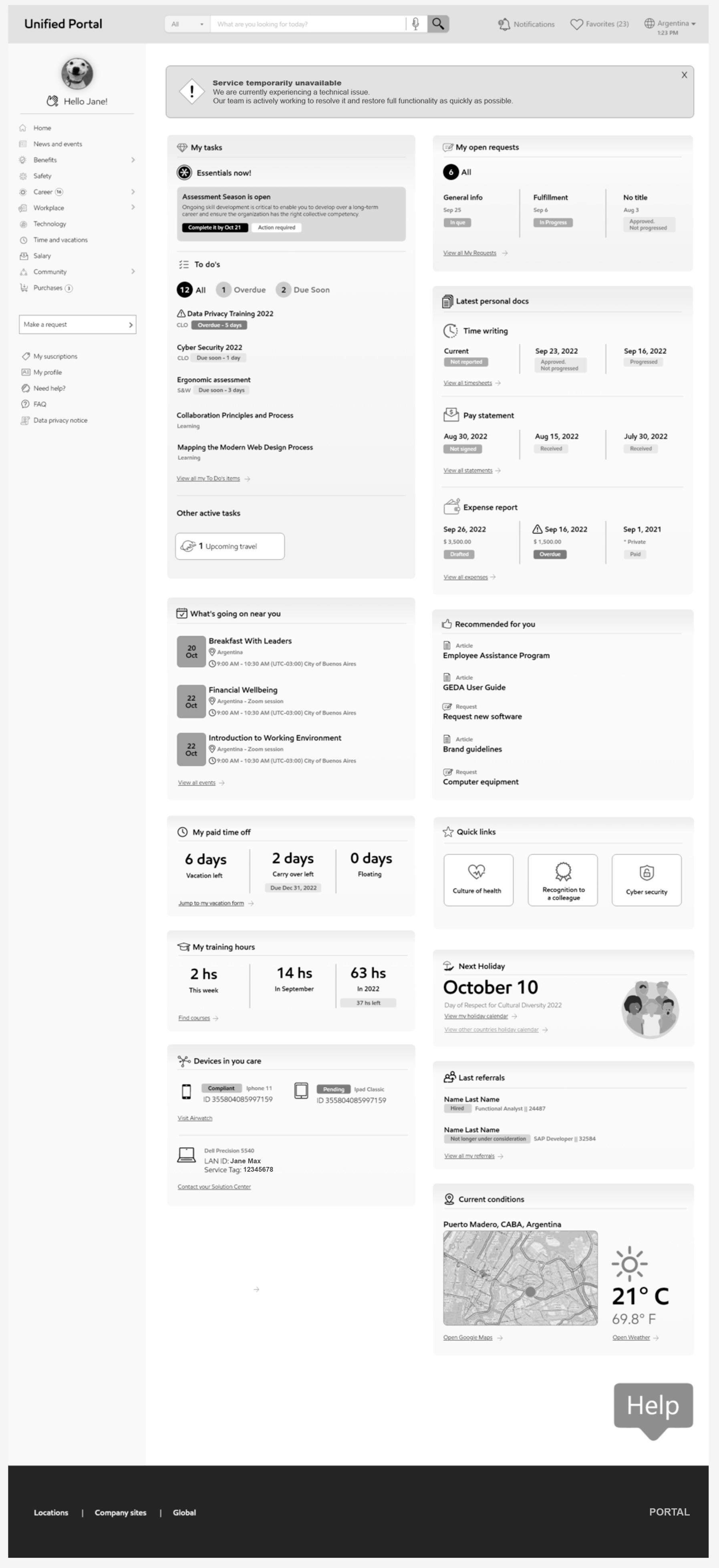 Sesión de design review — mapeando requisitos entre conceptos del portal