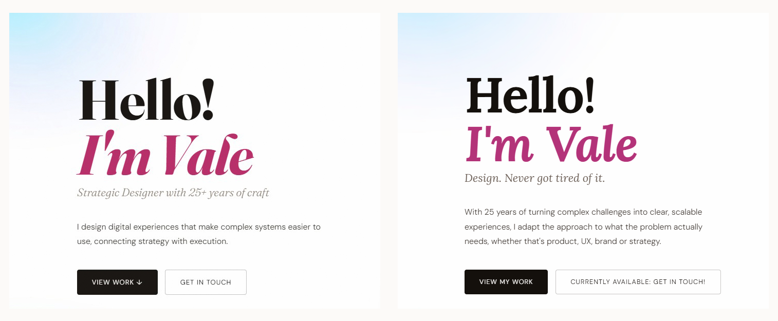 Typography comparison: Fraunces vs Lora