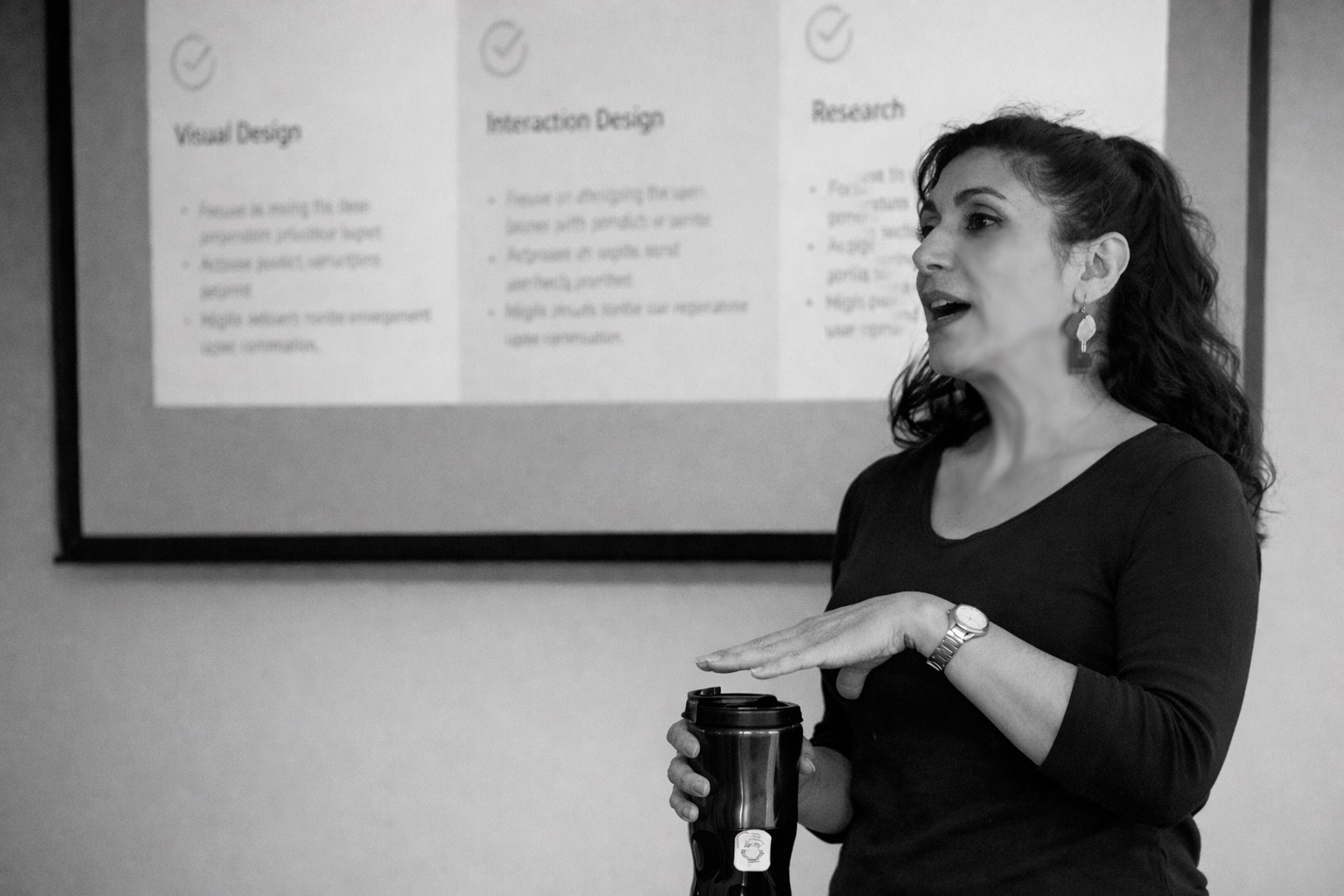 BA Design Community — Vale Quiroga presenting at an internal design session