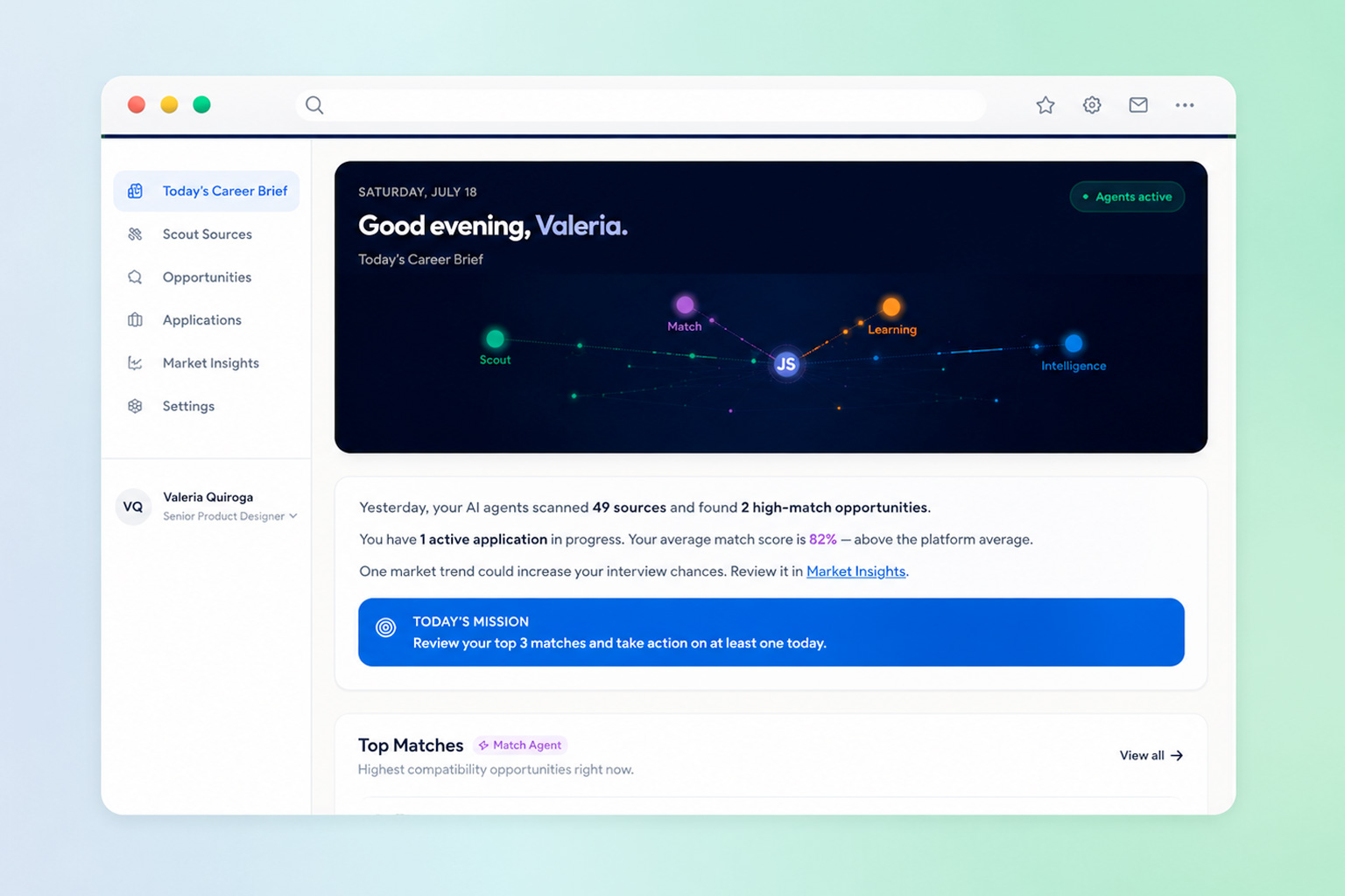 AI-powered career intelligence platform for experienced professionals